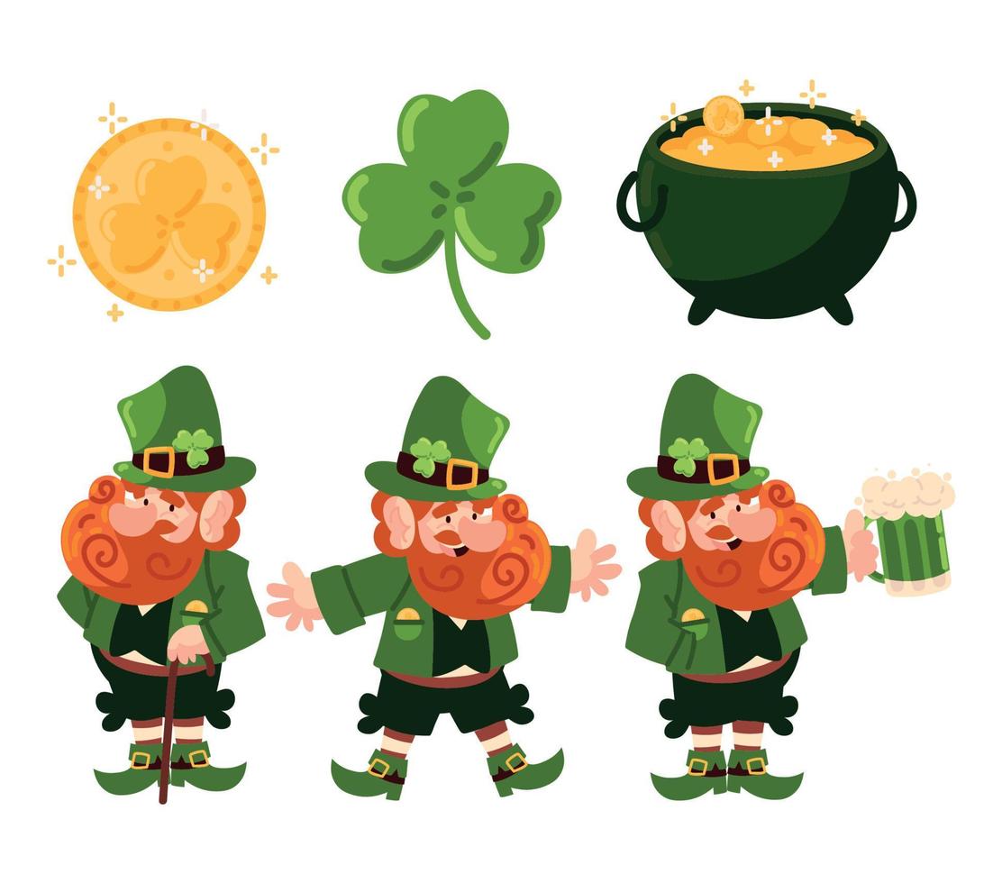 set of st patricks day vector