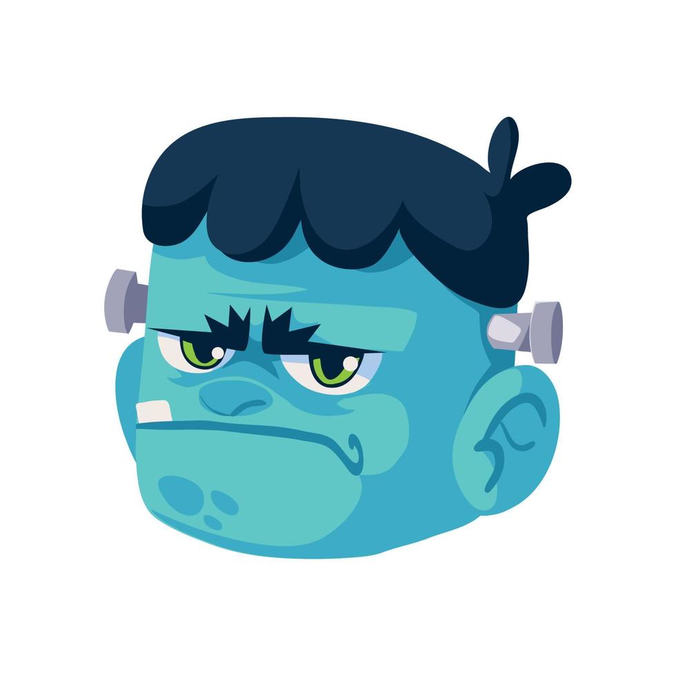 halloween frankenstein face character vector