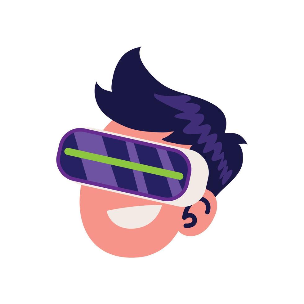 man using metaverse glasses vector