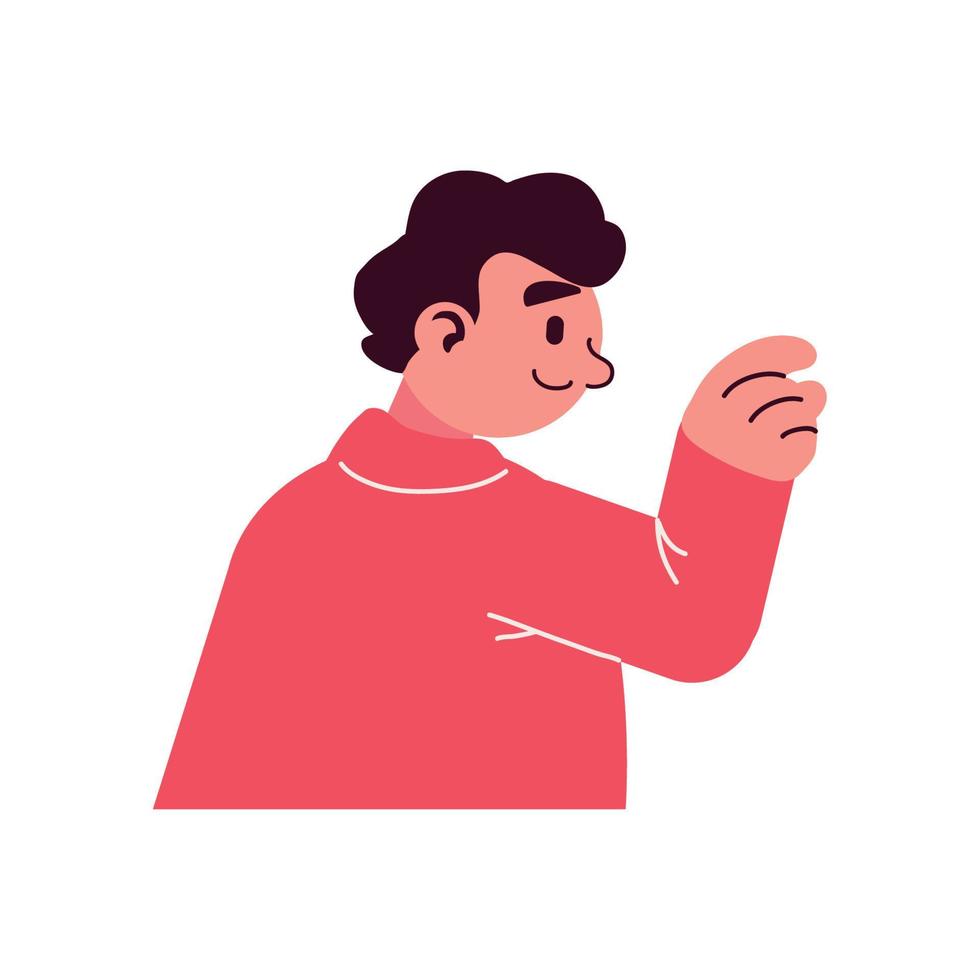 man and hand pointing vector
