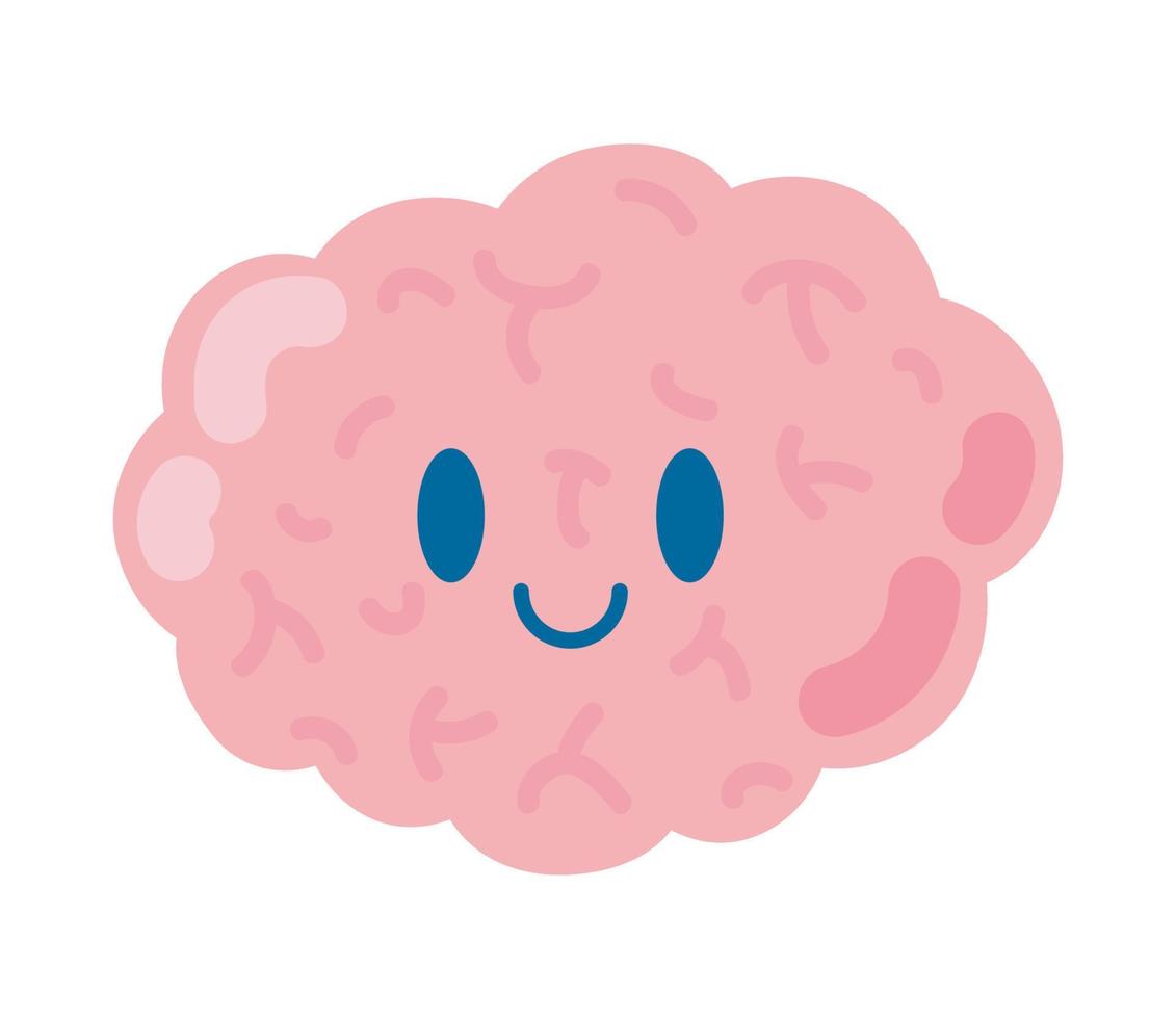 caricatura linda del cerebro vector