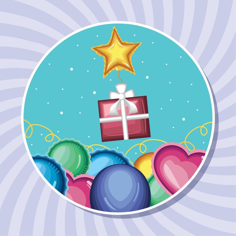 birthday round frame vector