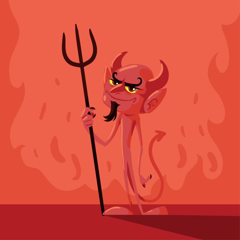 personaje del diablo de halloween vector