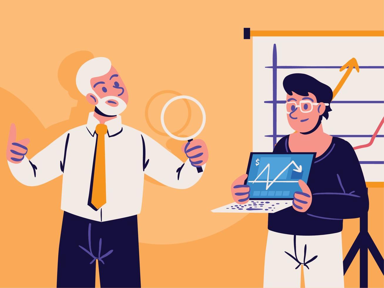 men work accounting and auditing vector