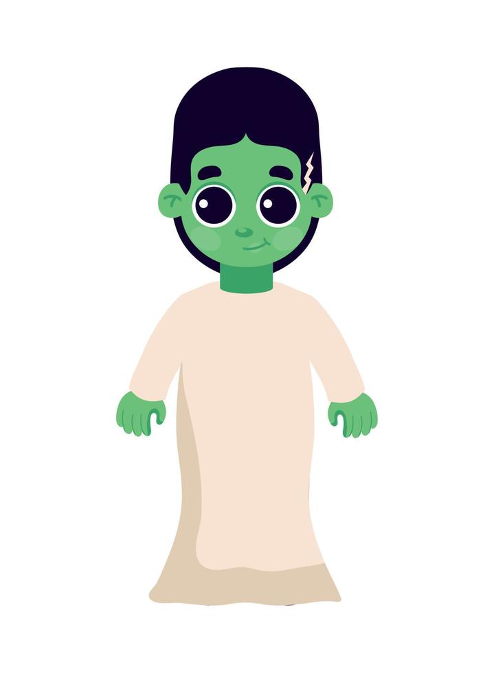 personaje de niño monstruo de halloween vector