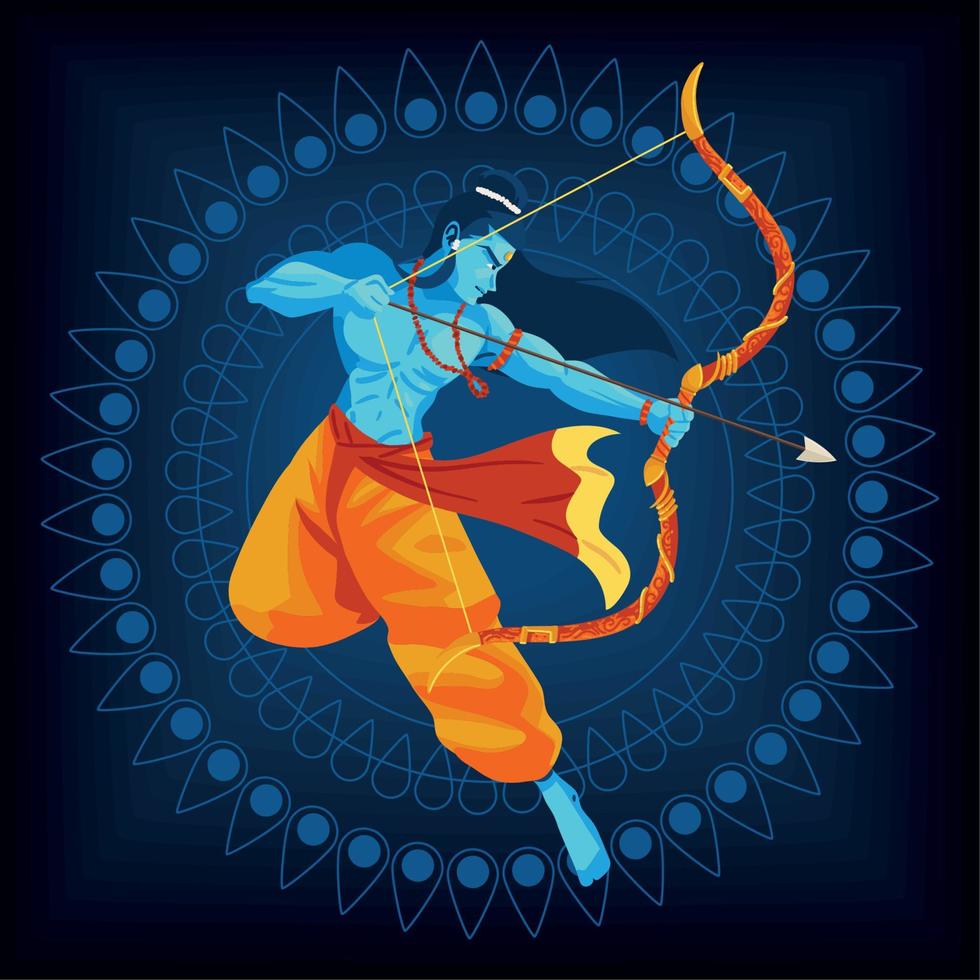 lord rama deity vector