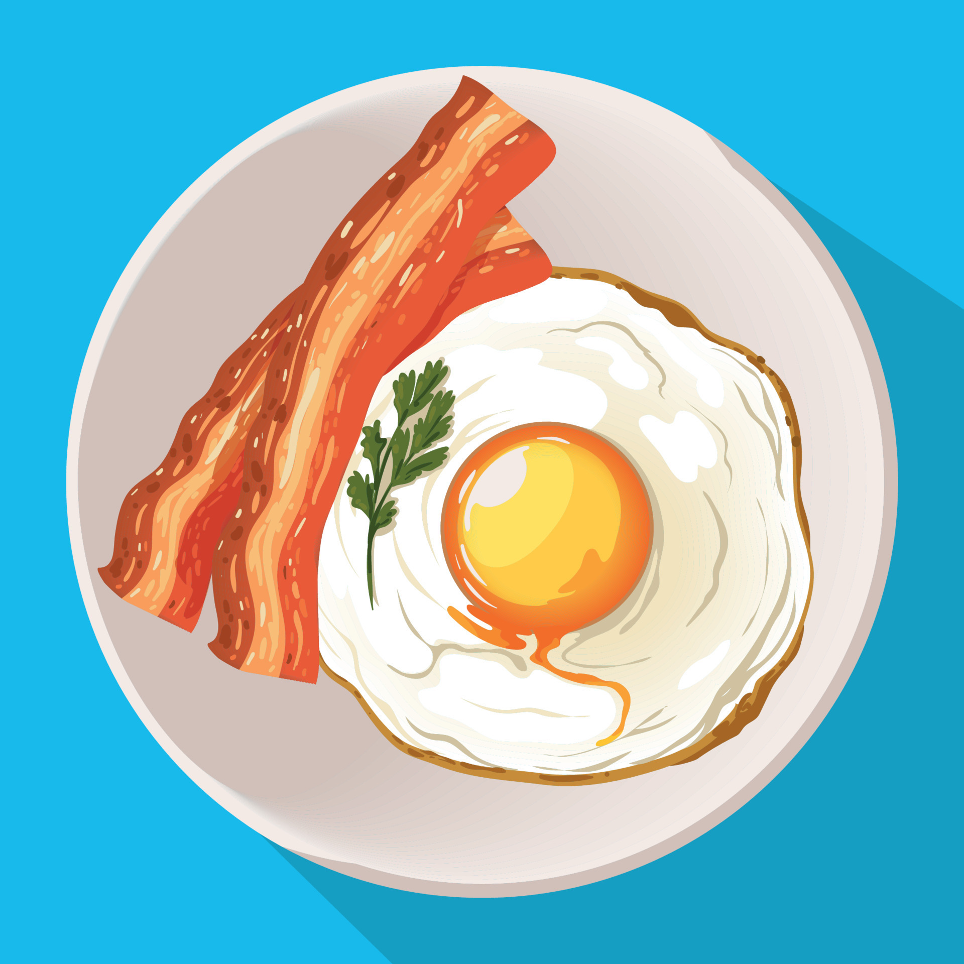 fried egg and bacon 11143768 Vector Art at Vecteezy
