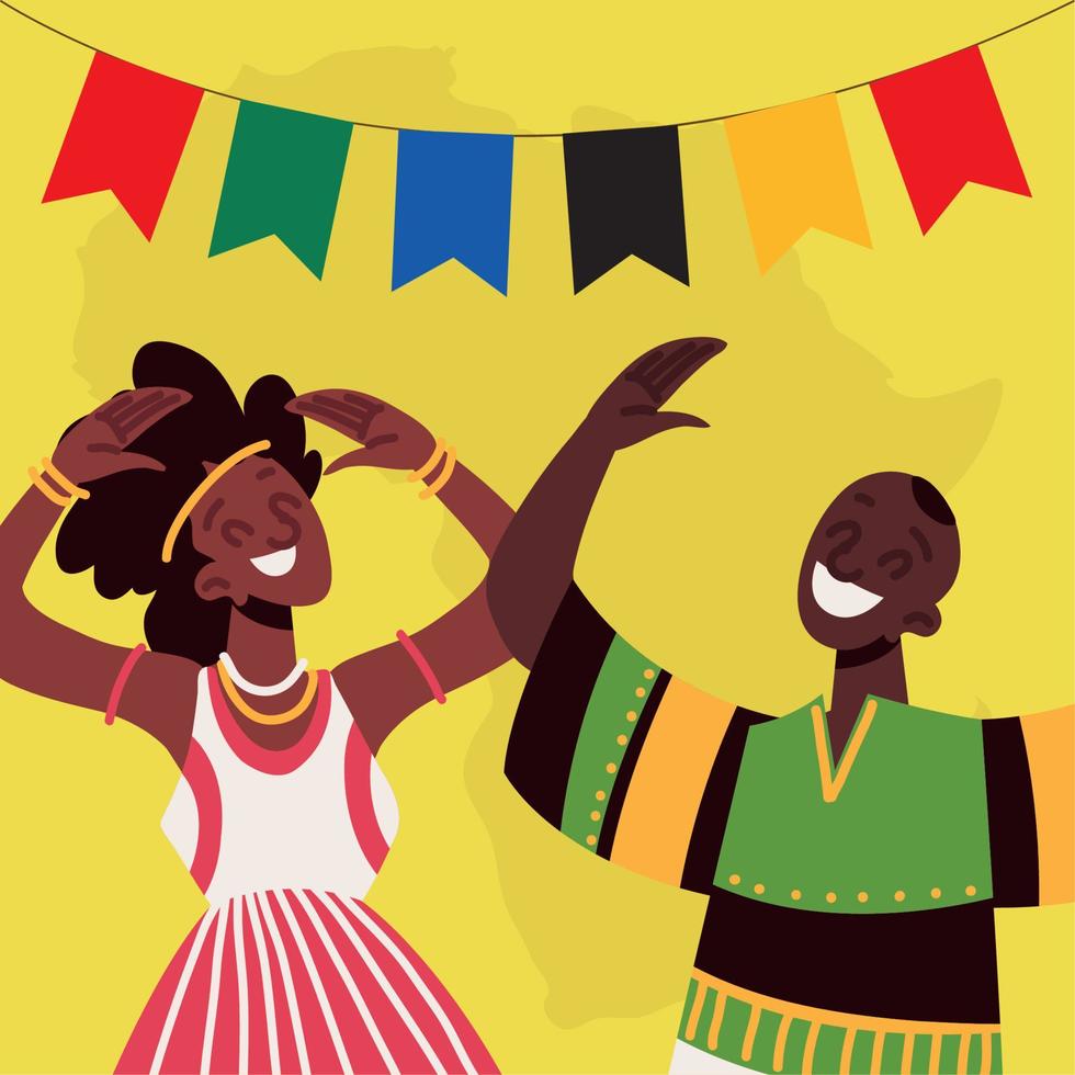 african couple heritage vector