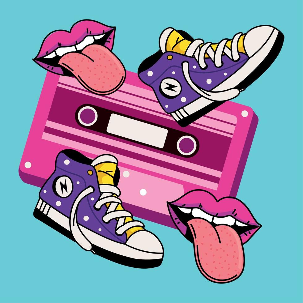 90s retro vintage vector