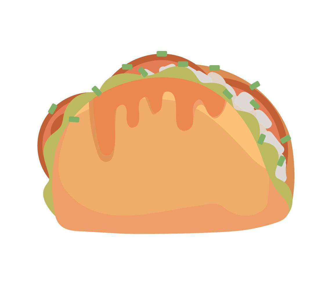 icono de taco mexicano vector