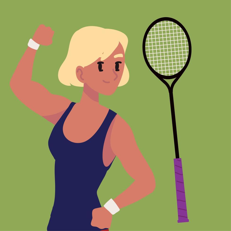 female player tennis vector