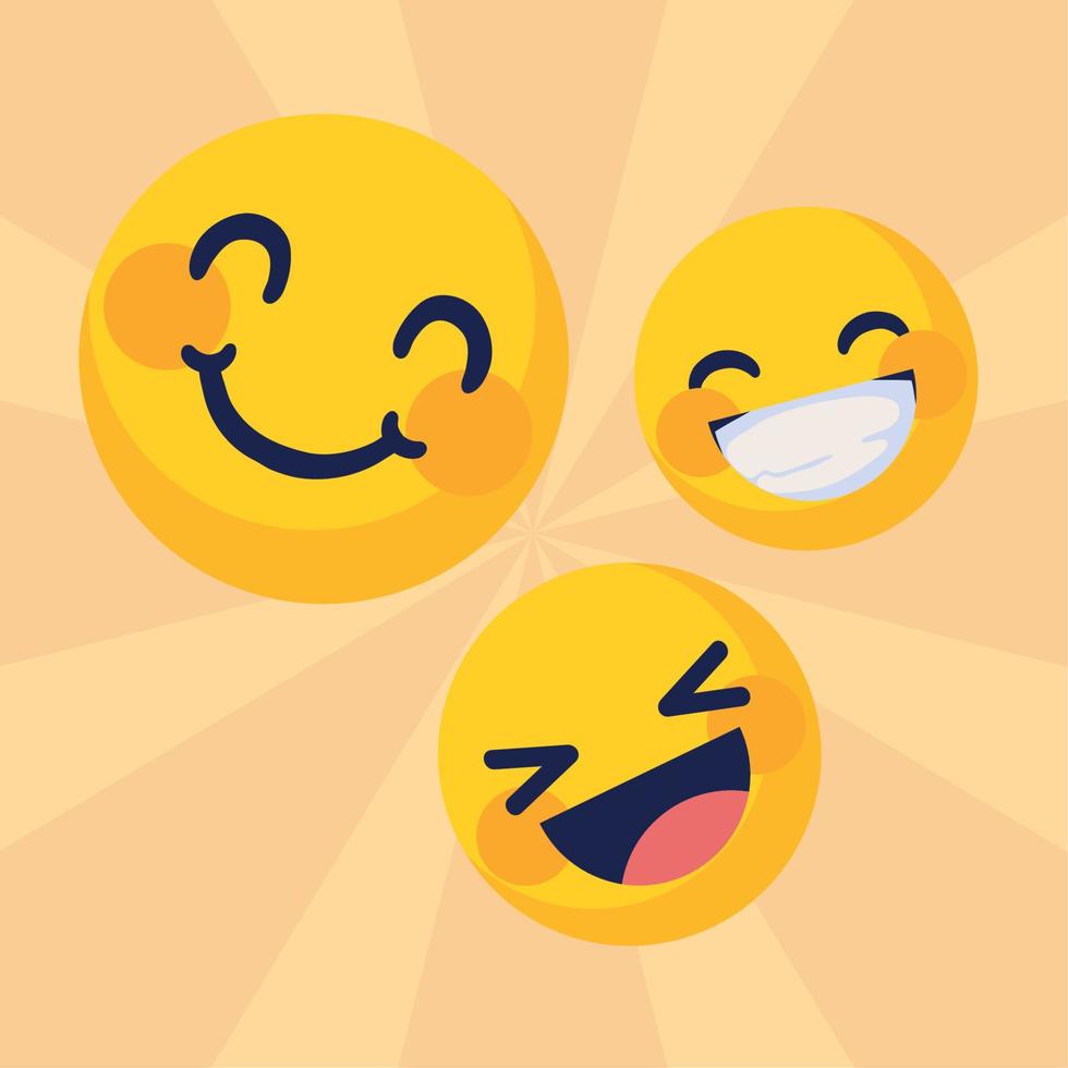 emoticon face happy vector