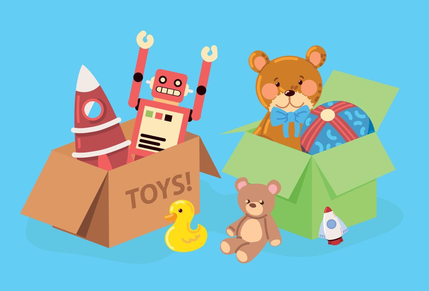 toys boxes for kids vector