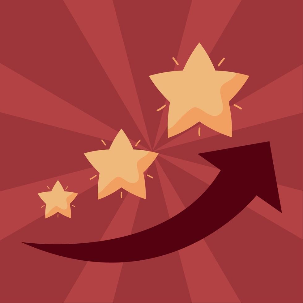 achievement stars up and arrow vector