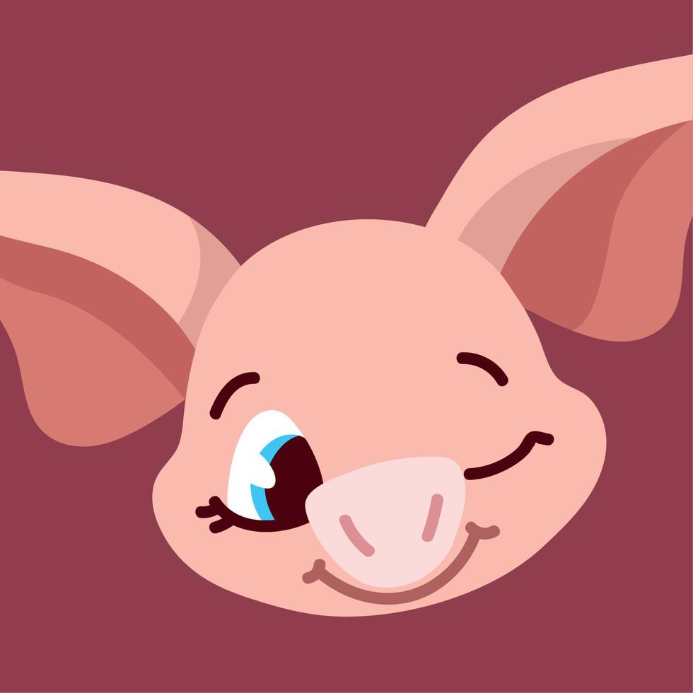 cute face of pig vector