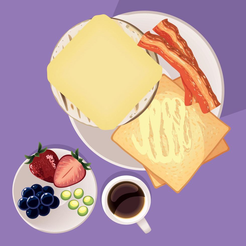 tasty fresh breakfast vector