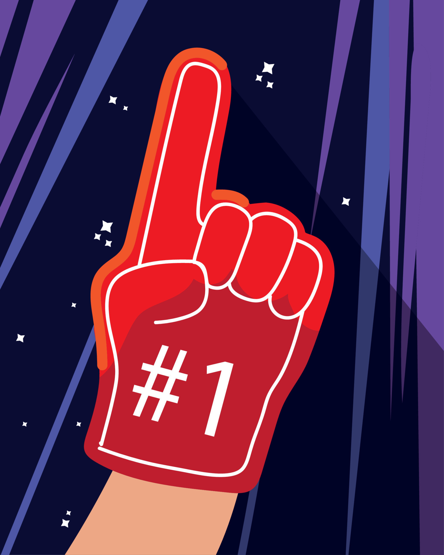 foam hand number one 11143871 Vector Art at Vecteezy