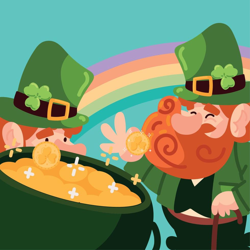 st patricks day characters vector