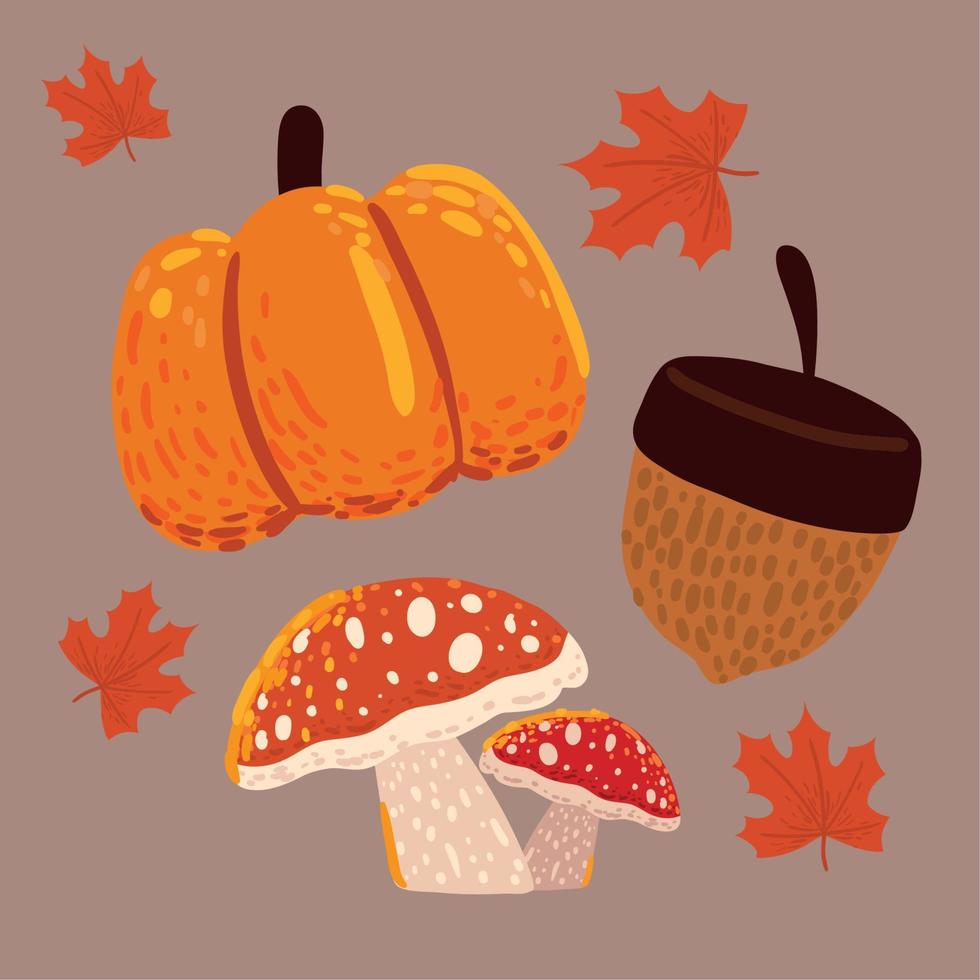 icons autumn season vector