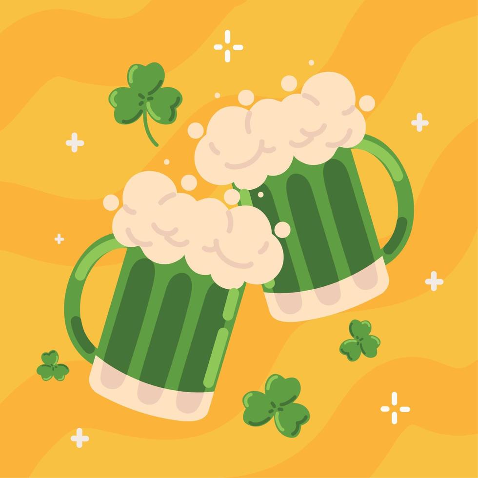 st patricks day green beers vector