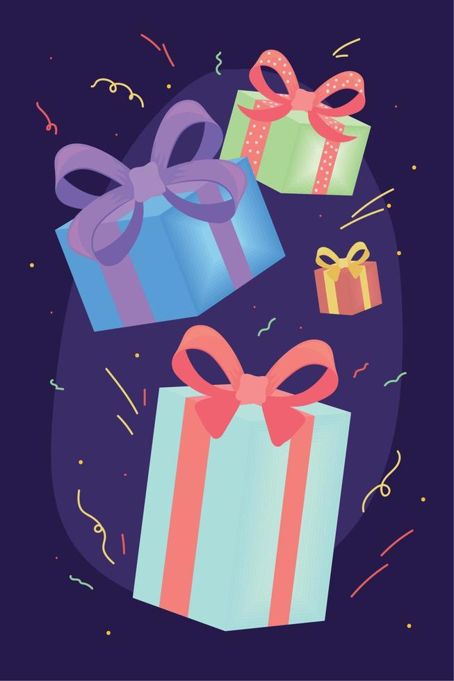 birthday gift presents vector