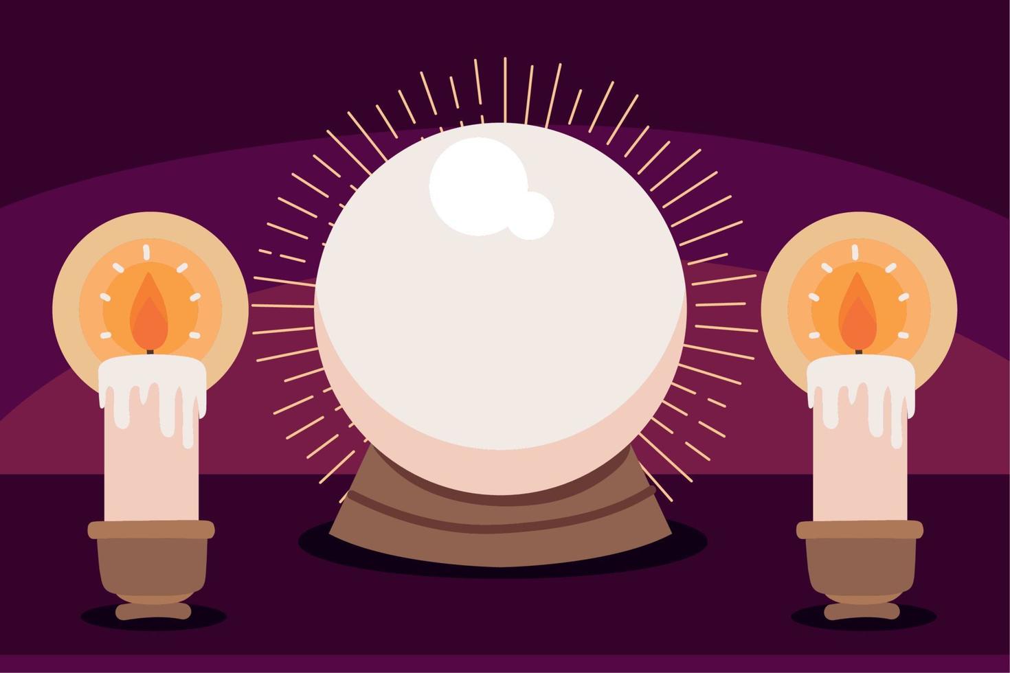 crystal ball and candles vector