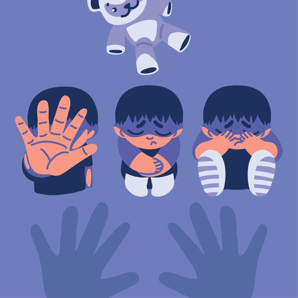 icons of child abuse vector