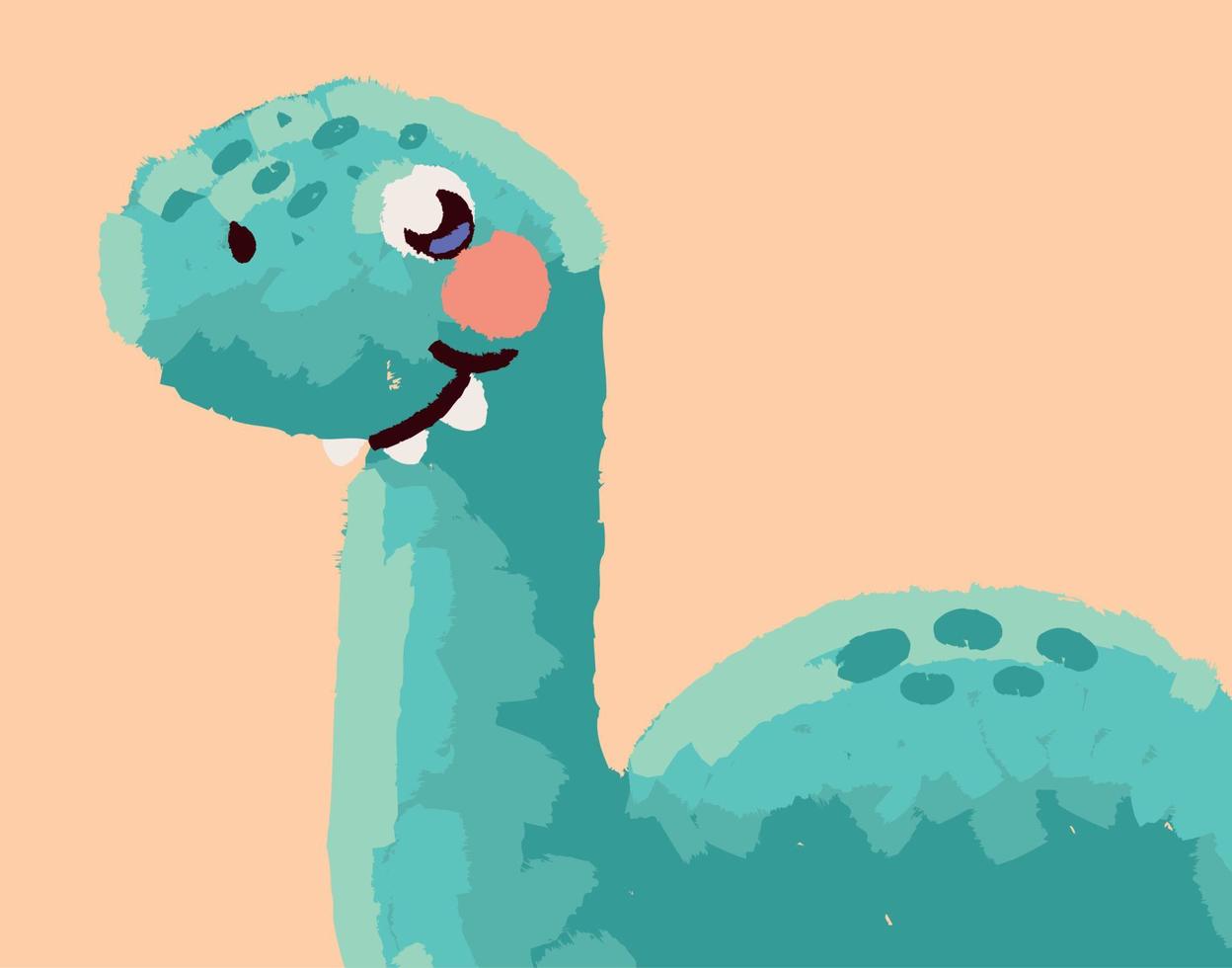 cute dinosaur drawing vector