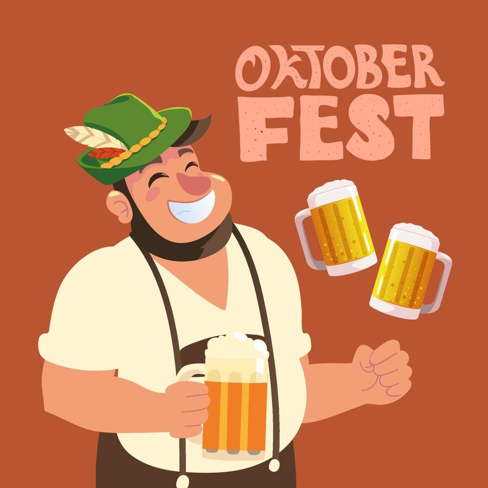 oktoberfest happy man vector