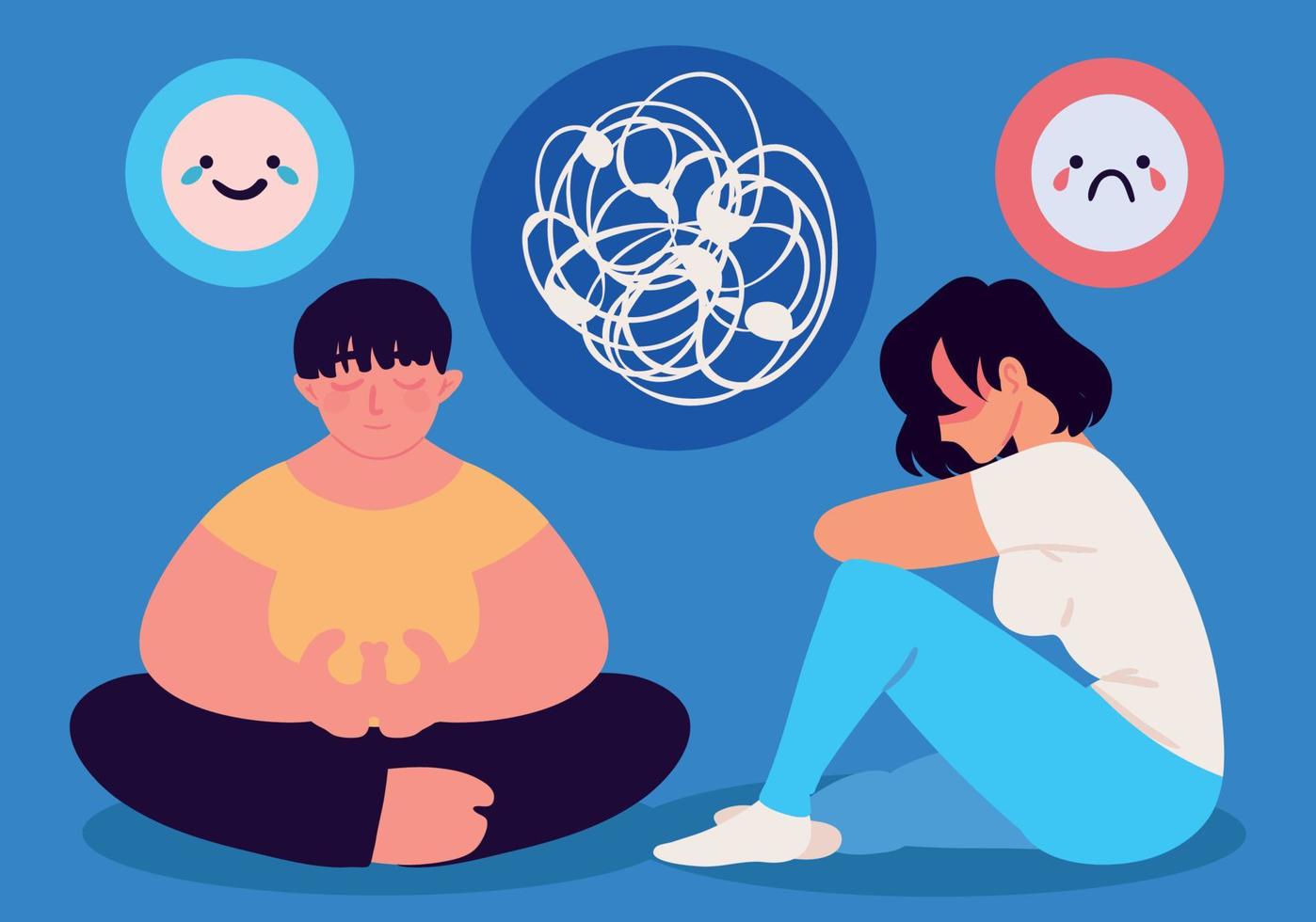 women and mental health vector