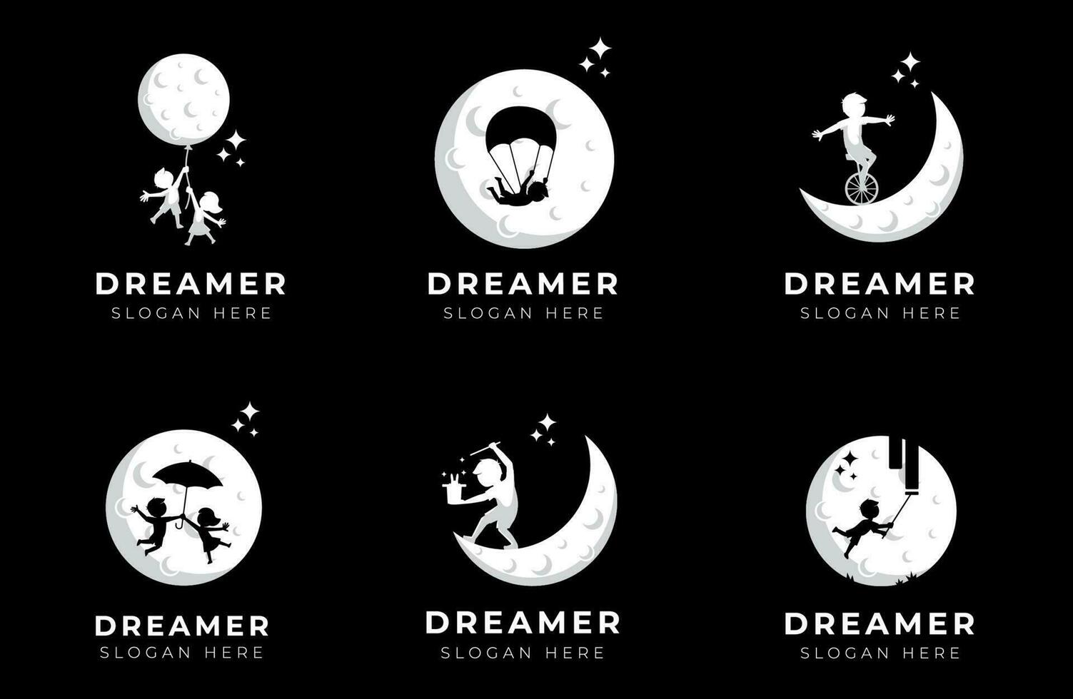 colección de ilustración de diseño de logotipo de sueño infantil - logotipo de sueño - icono de banner vector