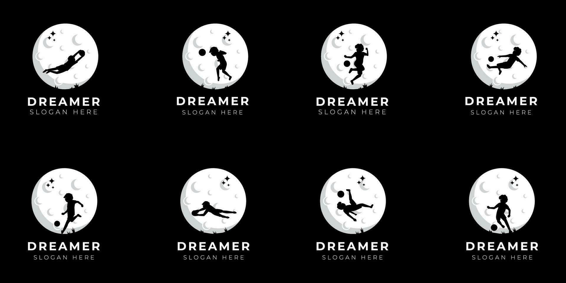 Child dream logo design illustration collection - Dream illustration - reach dream - banner icon vector