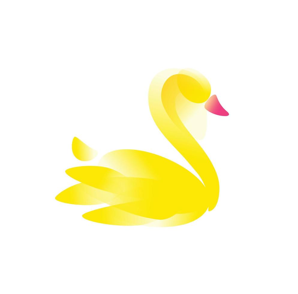 ilustración de un cisne para un logo. ilustración vectorial una imagen de un cisne para un salón de belleza, una tienda, un zoológico. cisne dorado, una marca comercial, una marca del símbolo de la empresa. vector