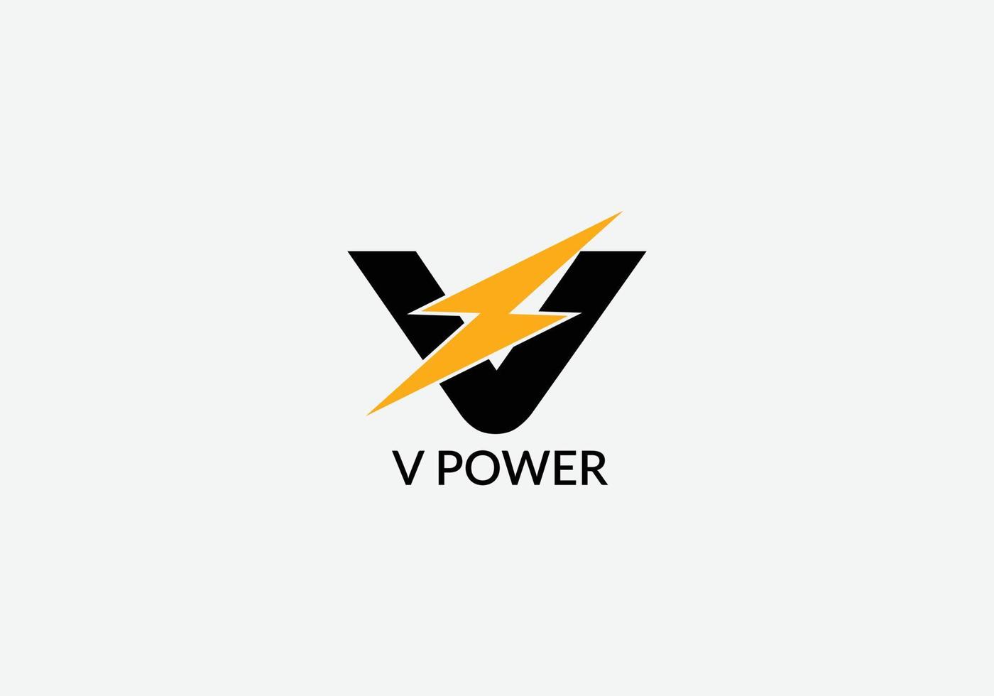 V Power Abstract V letter modern initial Tech logo design vector