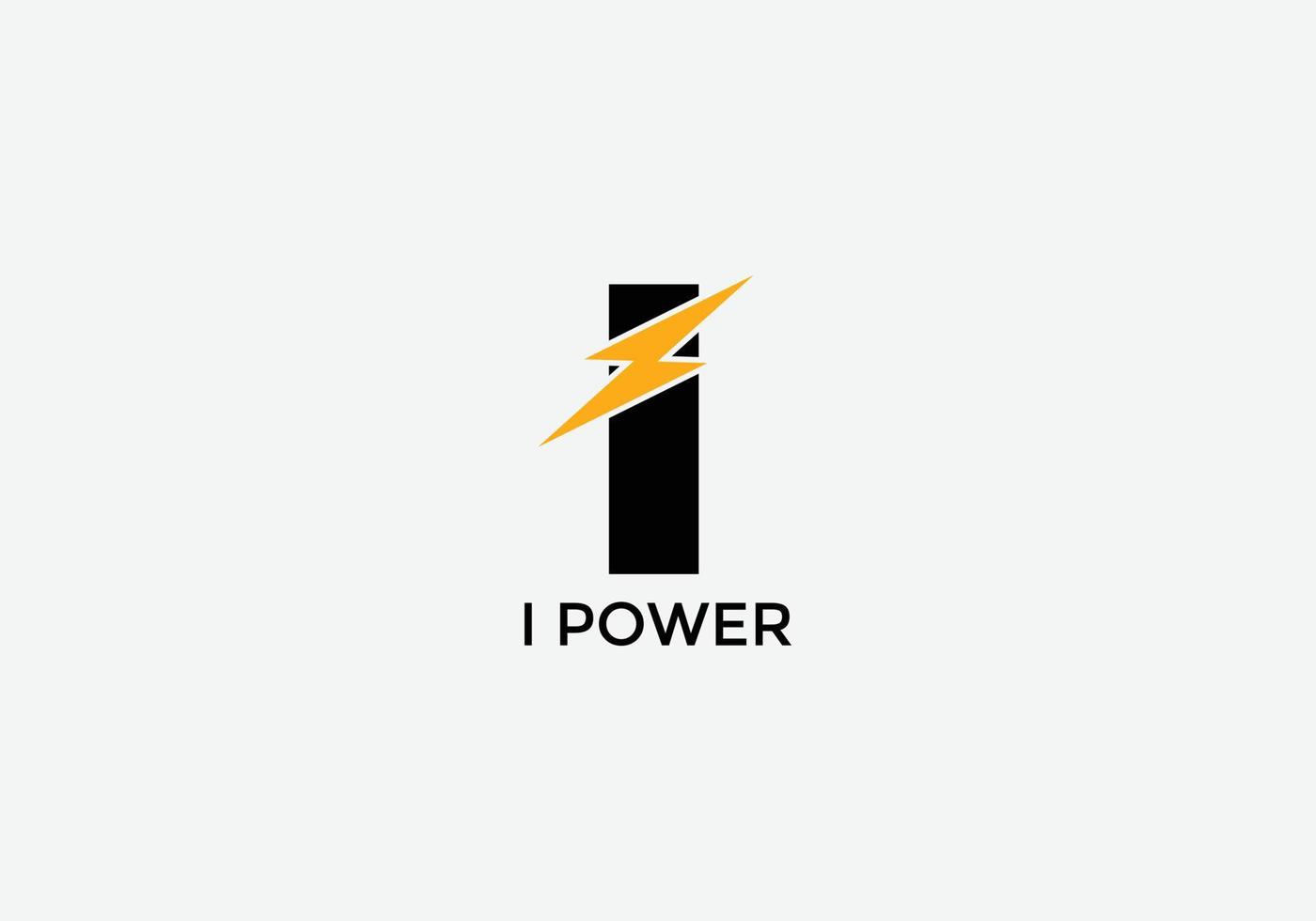 I Power Abstract I letter modern initial Tech logo design vector