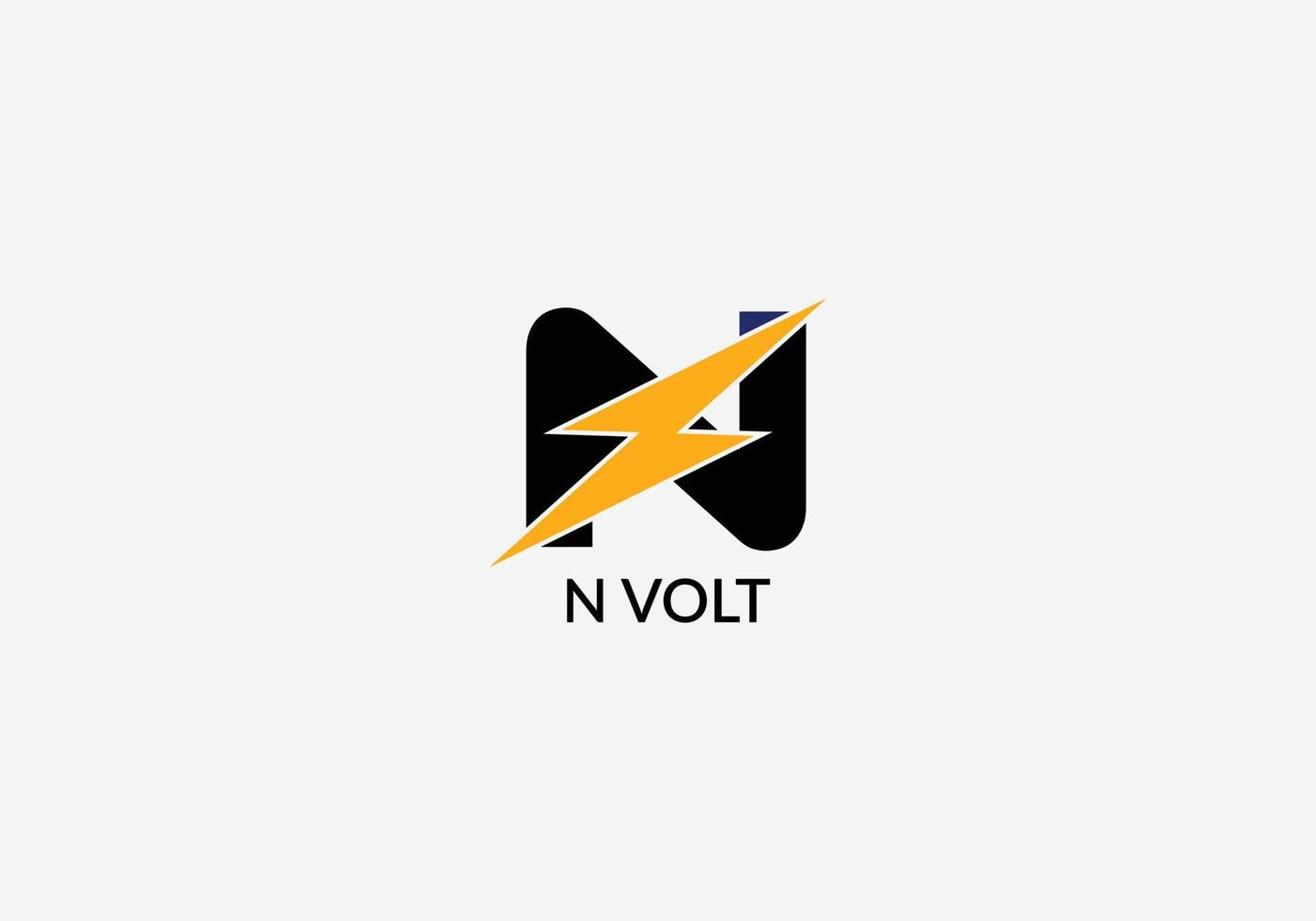 N volt Abstract N letter modern initial Tech logo design vector