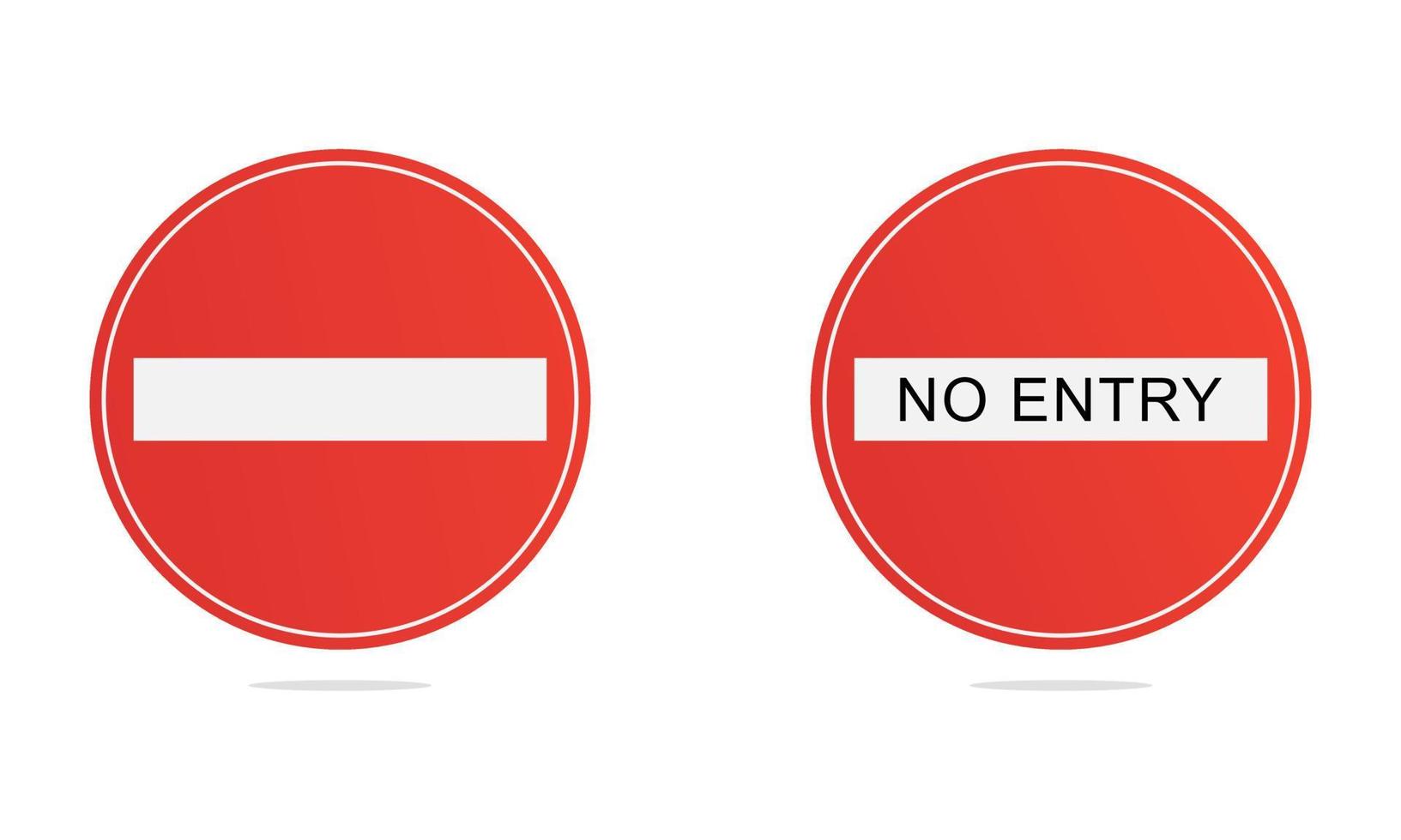 No entry road signs icons on a white background. Vector illustration. EPS 10.