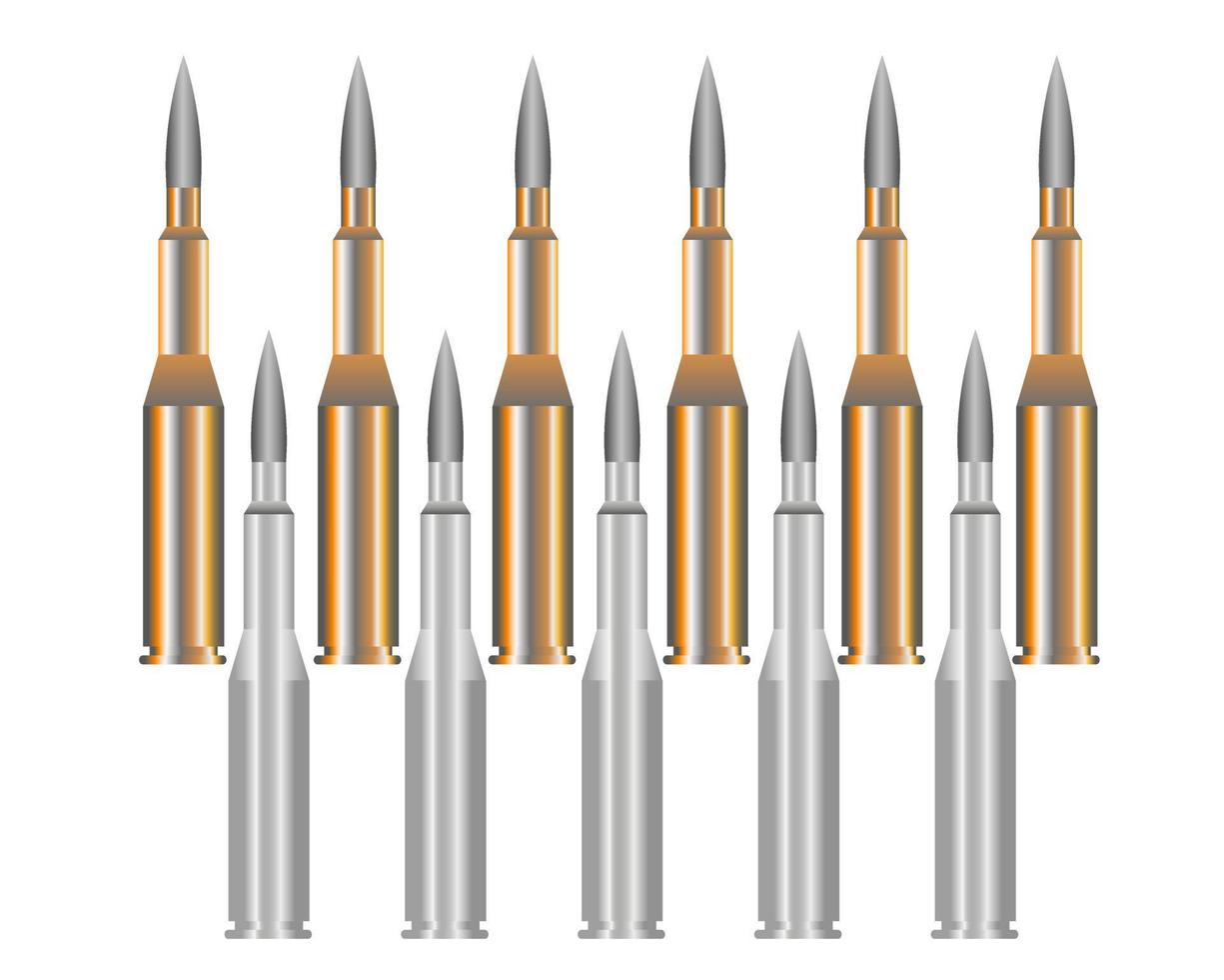 bullets for the machine on a white background vector