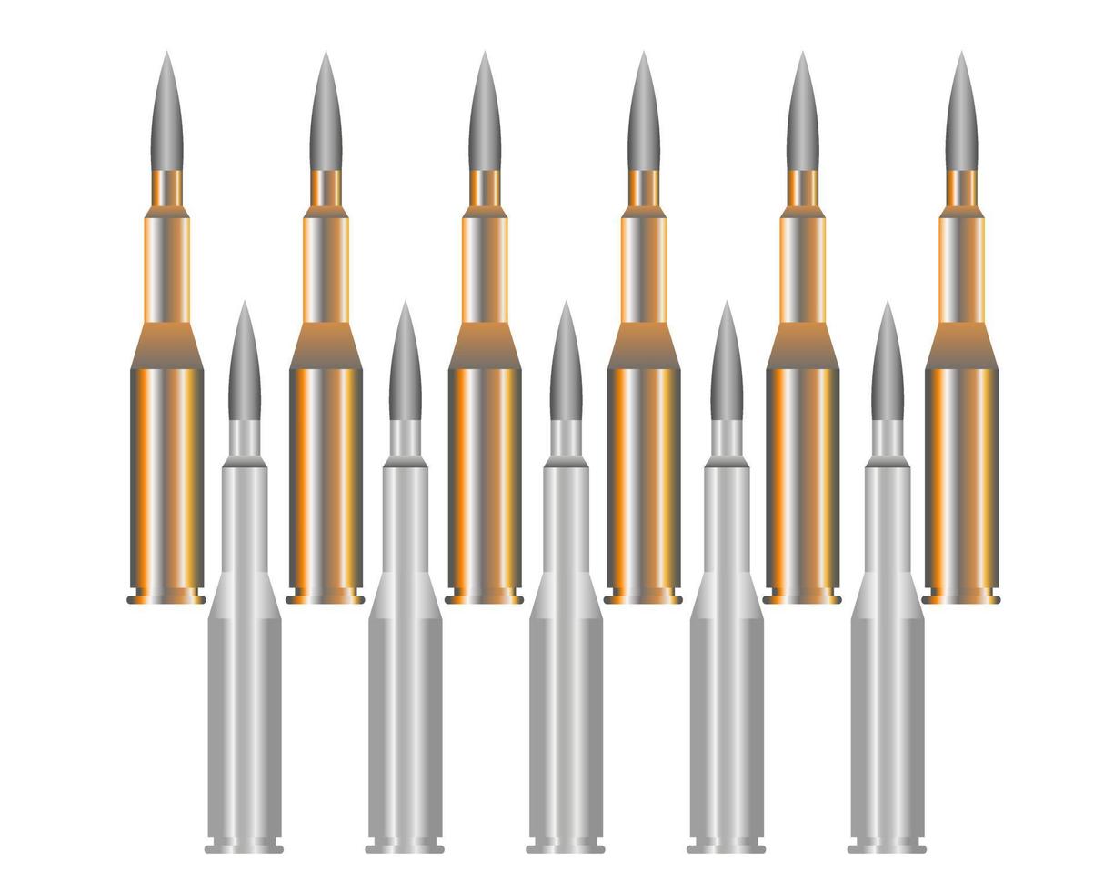 balas para la máquina sobre un fondo blanco vector