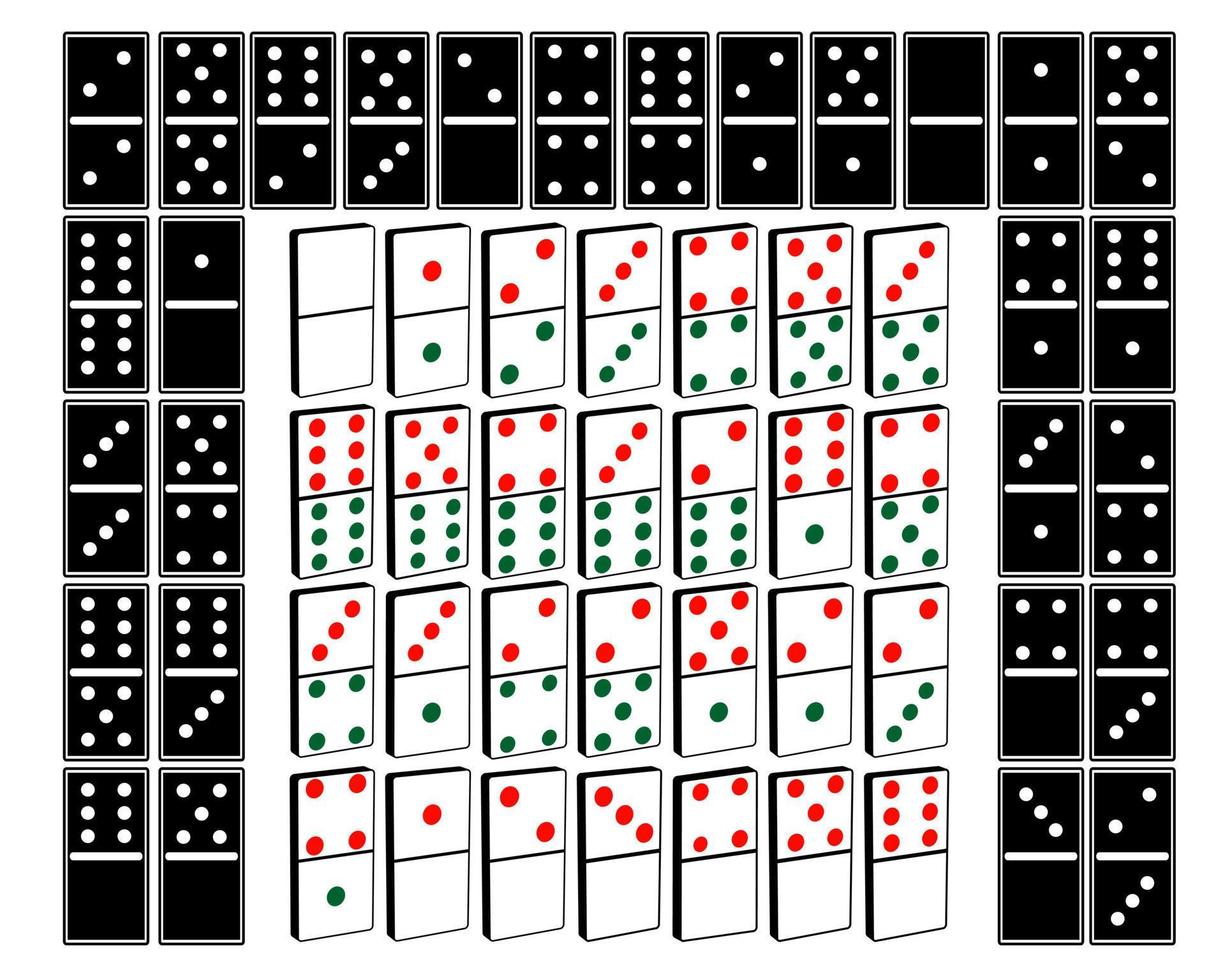 domino games for different types on a white background vector