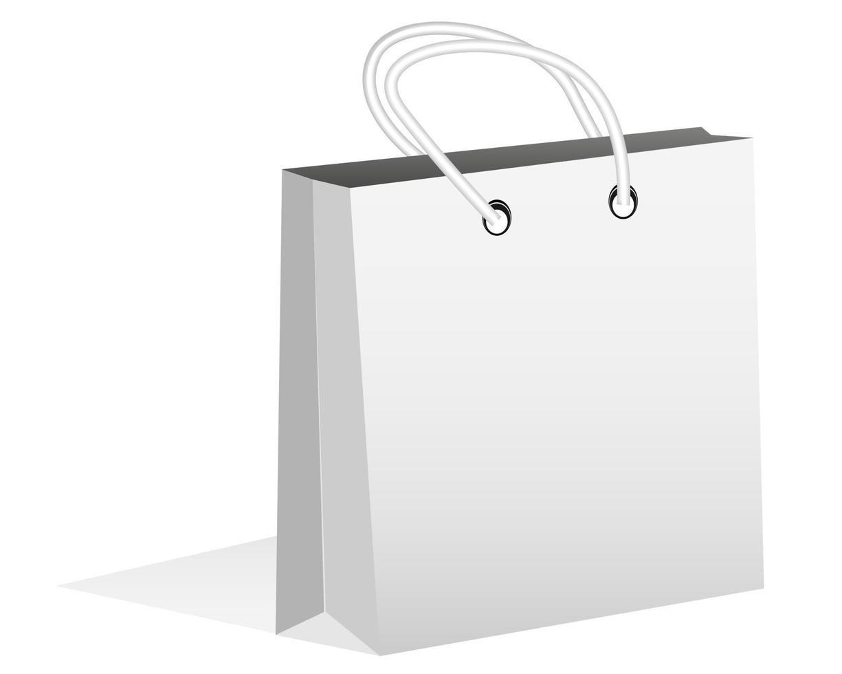 paper bag with handles on a white background vector