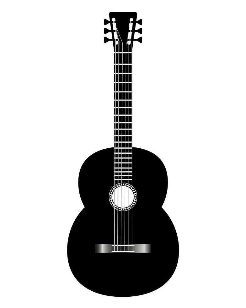 stringed instrument acoustic guitar on white background vector