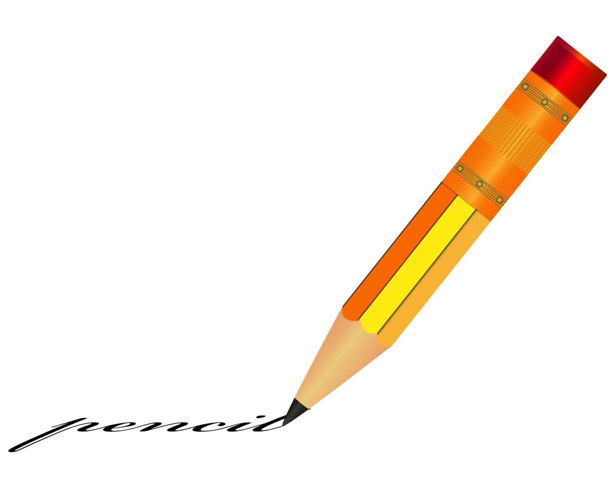 pencil with the written word on a white background vector