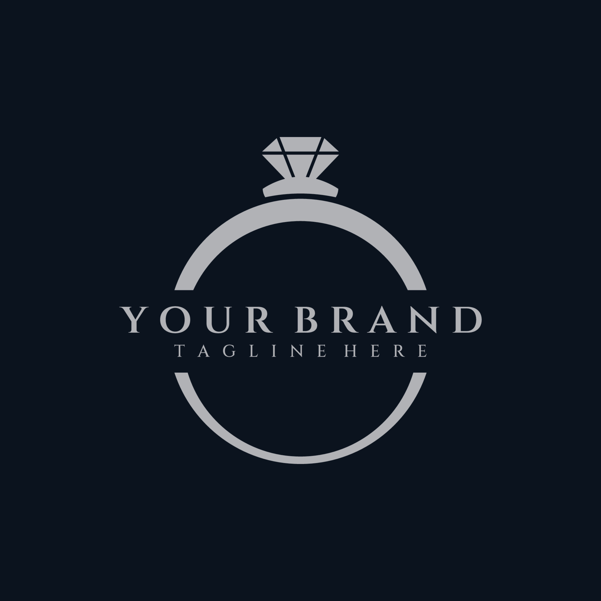 Jewelry ring abstract logo template design with luxury diamonds or gems