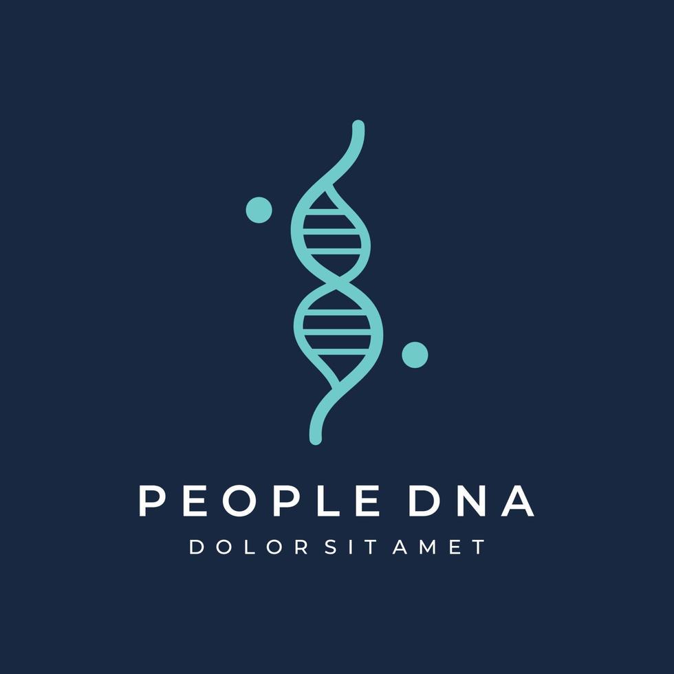 elementos de ADN de plantilla de diseño de logotipo. biotecnología, gente de adn, bioadn, espirales de adn. los logotipos pueden ser para ciencia, farmacia y medicina. vector