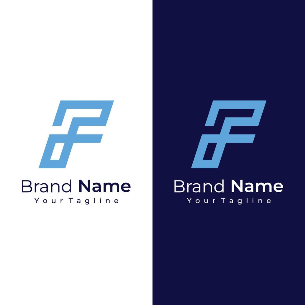 Logo design abstract template element initial letter F geometric shape. Minimalist and modern F Logo design. Logo can be used for branding and business cards. vector