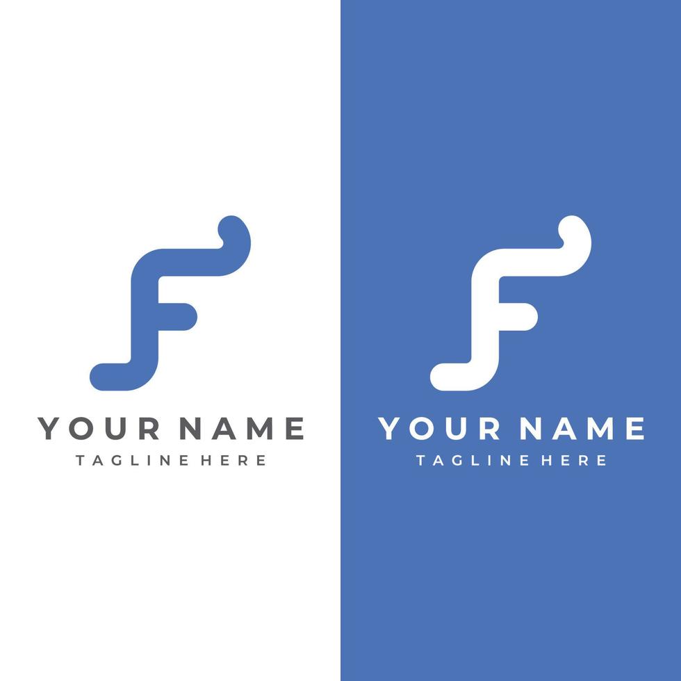 Logo design abstract template element initial letter F geometric shape. Minimalist and modern F Logo design. Logo can be used for branding and business cards. vector