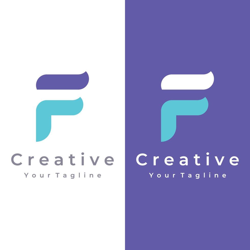 Logo design abstract template element initial letter F geometric shape. Minimalist and modern F Logo design. Logo can be used for branding and business cards. vector