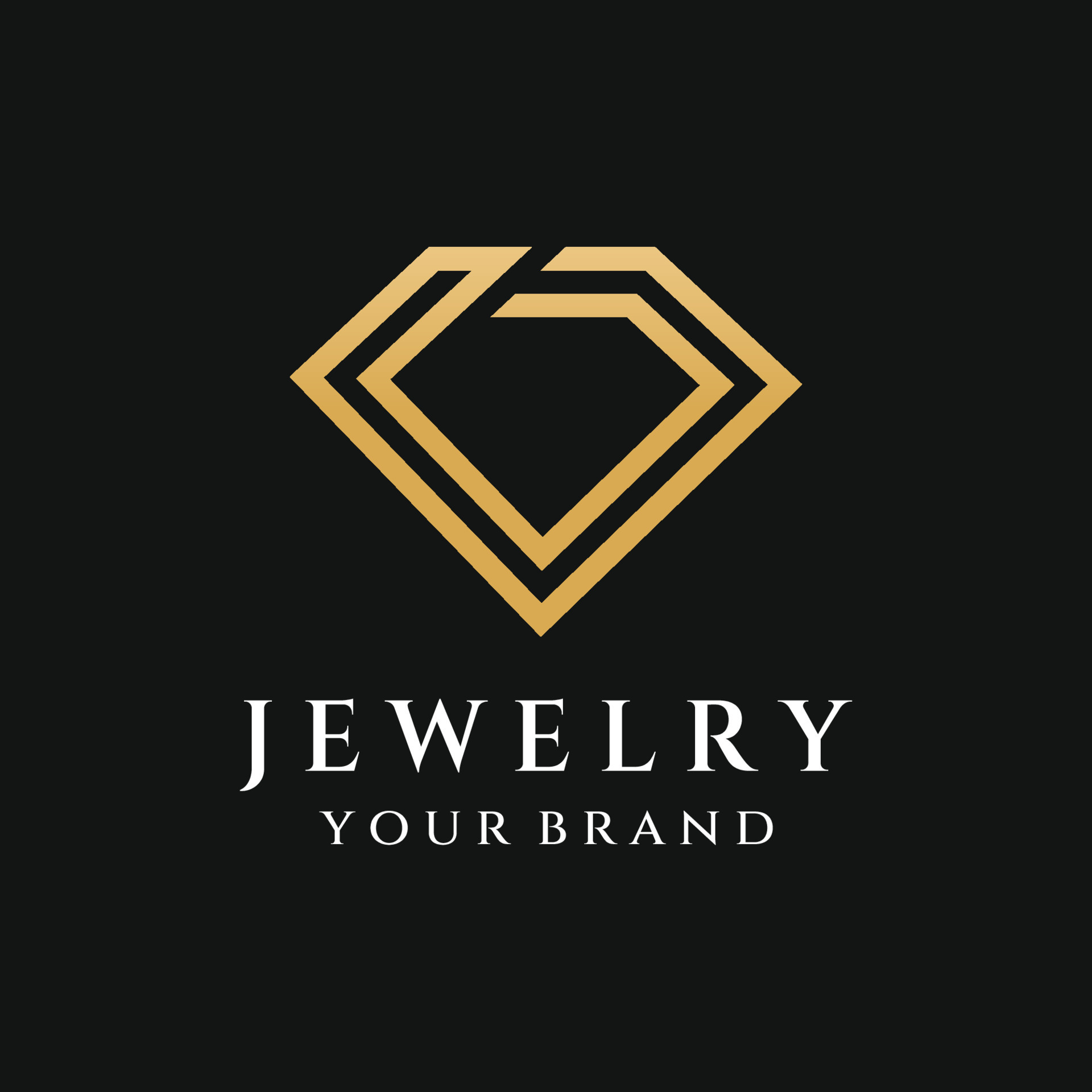 Jewelry ring abstract logo template design with luxury diamonds or gems ...