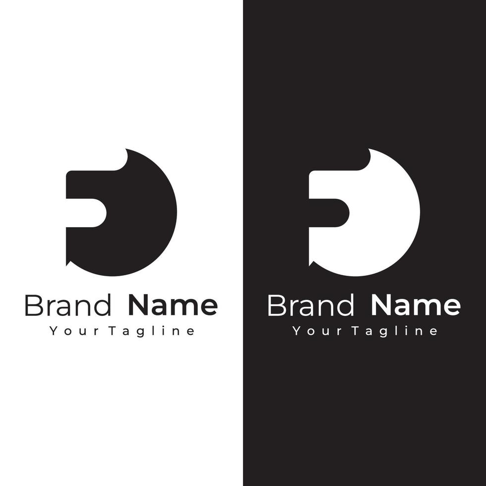 diseño de logotipo elemento de plantilla abstracta letra inicial f forma geométrica. diseño de logotipo f minimalista y moderno. el logotipo se puede utilizar para la marca y las tarjetas de visita. vector